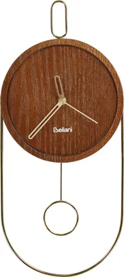 Zdjęcie produktu dla BELIANI Zegar ścienny z wahadłem ciemnobrązowy MDF 20 x 45 cm z wahadłem dekoracja bez numeracji