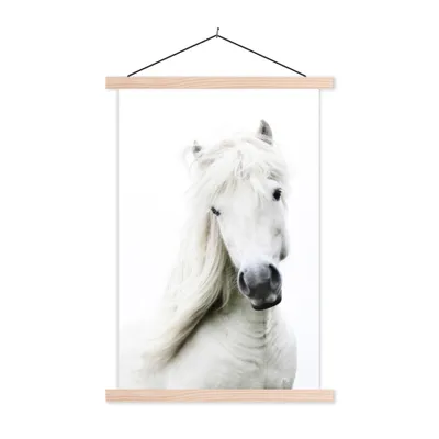 Produktbild von MuchoWow® Textilposter Pferde - Nutztiere - Mähnen 60x90 cm mit holzfarbenen Rahmen - Textil