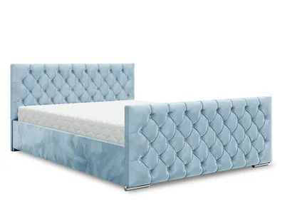 Image de Lit Bitonto, A : 180 cm x 200 cm, Couleur : Monolith72 (bleu), Lit avec espace de rangement, Lit double, Lit 180x200cm, Lit avec matelas