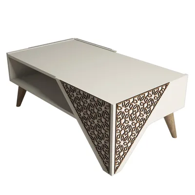 Immagine prodotto di Skye Decor, Beril - Cream, tavolino, crema, 100% pannelli truciolari rivestiti in melamina, 105 x 40 x 58 cm
