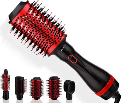 Imagen del producto de Kit de cepillo eléctrico para el cabello 5 en 1: incluye aire frío y caliente, y función de protección contra sobrecalentamiento