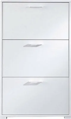 Produktbild von Dmora Schuhschrank Peonia 67x28x112 cm Weiß 18 Paare, 3 Türen