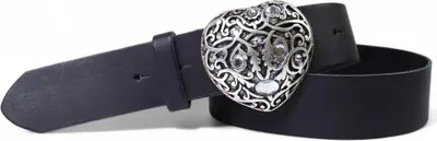 Produktbild von FRONHOFER Damen Ledergürtel mit funkelnder Strass Herz Gürtelschnalle 4 cm, echt Leder