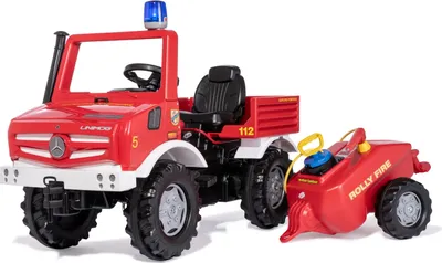 Image de Rolly Toys Fire Unimog Feuerwehr Edition 2020 mit Anhänger Tretauto 3 ü 8 Jahre
