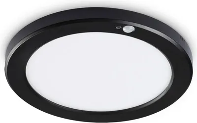 Immagine prodotto di Plafoniera Moderna Aura Plastiche Nere Sensore Led 20W 3000K D22Cm