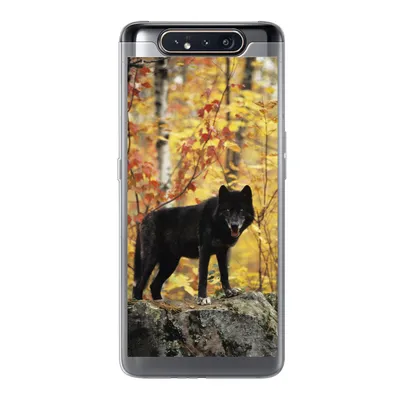 Produktbild von MuchoWow® Handyhülle Schutzhülle Hülle für Samsung Galaxy A80 Wolf - Fels - Baum Silikon Softcase Handy Hülle - Schutzdeckel