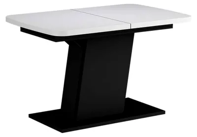 Produktbild von Ausziehbarer Esszimmertisch Fenaro, Weiß/Schwarz, 120/160 x 80 cm