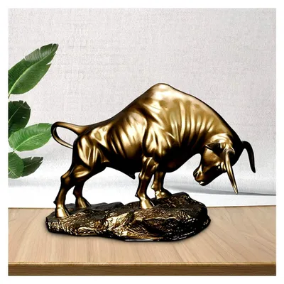 Produktbild von Stier-Skulptur für den Schreibtisch - Abstrakte Kunstfigur zur Dekoration