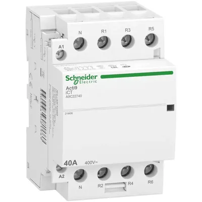 Produktbild von SCHNEIDER ELECTRIC GS A9C22740 A9C22740 Installationsschütz iCT, 40A, 3P+N, 4-