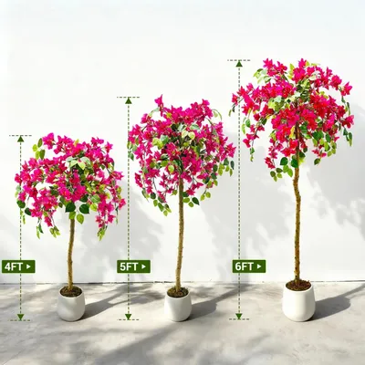 Immagine prodotto di Bougainvillea artificiale - Albero decorativo 180 cm - Con vaso - Pianta artificiale per interni - Pianta da interno per appartamento o ufficio - Decorazione fiorita - Rosa