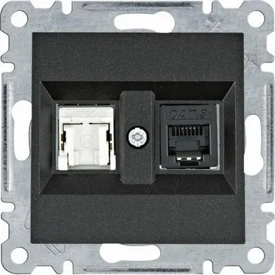 Image de Hager Lumina Prise RJ11/12 RJ45 Noir WL2213