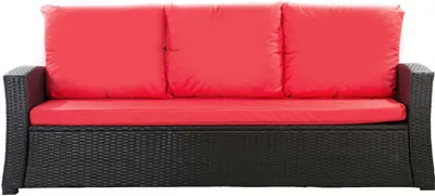 Produktbild von Polster für Polyrattan Sofa 160x60x7cm sitzkissen | Gartenbank Auflage Rot | Rückenkissen 3*56x50 | Kissen für rattansofa 3 sitzer | Gartenkissen