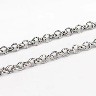 Edelstahl Rolo-Kette 3 mm, 10 m, ungelötet, für DIY-Schmuck