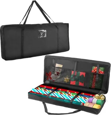 Produktbild von Famanu Aufbewahrungstasche Geschenkpapier - Organizer mit Fächern - 1 Stück - Oxford-Gewebe - 82 x 13 x 34 cm