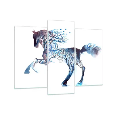 Produktbild von Bilder auf glas - natur malen schön Hengst - 130x100cm - Glasbilder - Wandbilder - Kunstdruck - zum Aufhängen bereit - Wanddekoration aus Glas - Glas Bilder - Wandbild auf Glas - GCB130x100-3123