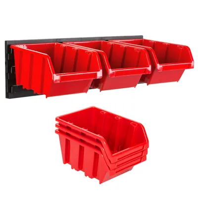 Image de Atelier Étagère murale avec boîtes 39 x 13 cm Kit de rangement pour petites pièces 3 boîtes
