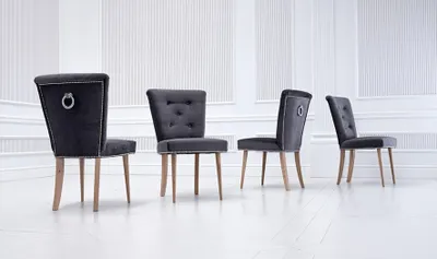 Produktbild von Chesterfield Stuhl Set Gruppe 6x Lehnstuhl Stühle Garnitur Sitz Polster Samt