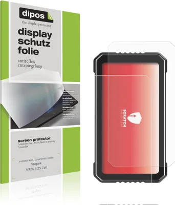 Produktbild von 2x Schutzfolie für Vtopek MT26 6.25 Zoll matt Displayschutzfolie Folie Display Schutz dipos