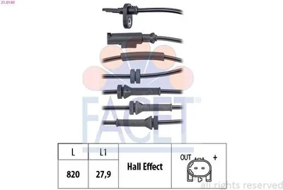 Produktbild von FACET ABS Sensor Raddrehzahl für FIAT 500 (312) 21.0140