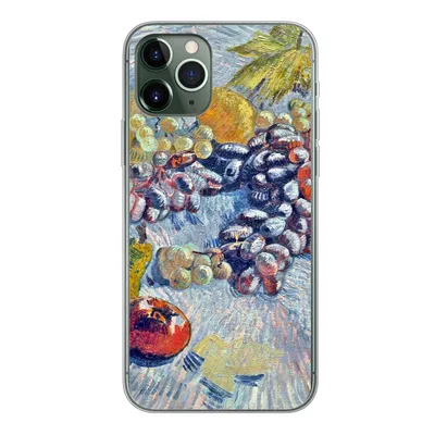 Produktbild von MuchoWow® Handyhülle Schutzhülle Hülle für iPhone 11 Pro Weintrauben, Zitronen, Birnen und Äpfel - Vincent van Gogh Silikon Softcase Handy Hülle - Handy