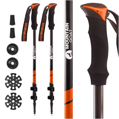 Produktbild von MOUNTAIN GOAT PEAK+ Trekkingstöcke, verstellbar, Nordic Walking, Aluminium Orange