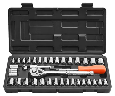 Immagine prodotto di Set di chiavi a bussola VEVOR Set di chiavi a bussola e cricchetti da 9,5 e 6,4 mm, misure SAE e metriche, con custodia per il trasporto della chiave a cricchetto, acciaio legato CR-V