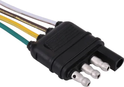 Zdjęcie produktu dla 6-24V 4-pinowe płaskie gniazdo wtykowe przyczepy Adapter złącza okablowania do holowania haka holowniczego przyczepy kempingowej