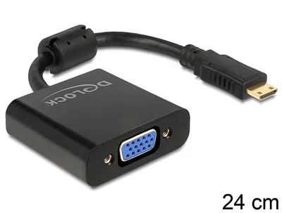 Obrázok produktu pre Adaptér HDMI-mini C samec > VGA samica čierna