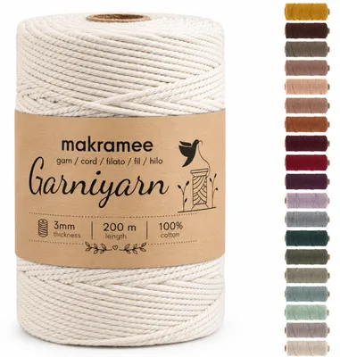 Produktbild von Macramégarn 3 mm für Wandbehänge und Pflanzenampeln