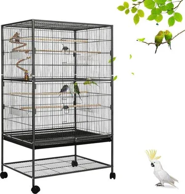 Produktbild von Famanu Vogelkäfig - Schmiedeeisen-Design - 47x36x152cm