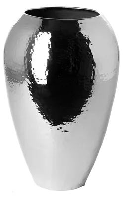 Productafbeelding van Fink MALANA, vaas, vernikkeld, ijzer, met de hand geslagen, zilverkleurig, lengte 17 cm, breedte 17 cm, hoogte 26 cm, diepte 17 cm, artikelnummer 157142