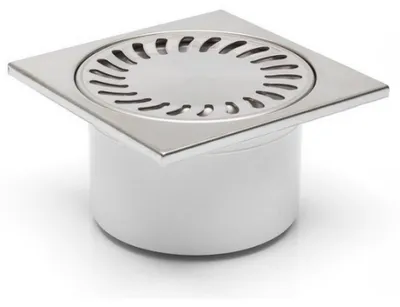 Obrázok produktu pre Podlahová vpusť spodná DN50/84, nerezová mriežka 150mm, vodná hladina