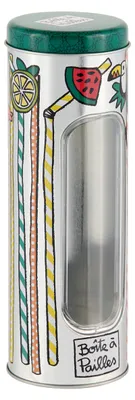 Fensterbox mit Strohhalmen, 24 x 8 x 8 cm