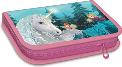Produktbild von ARS UNA Schule Federmäppchen Stardust - Einhorn und Feen, gefüllt, türkis-rosa, für Mädchen