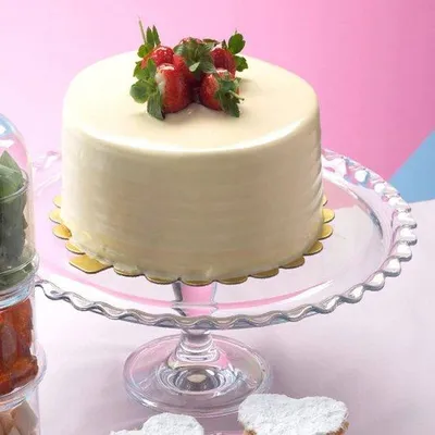 Produktbild von Glas-Tortenplatte 26 cm, transparente Servierplatte für Kuchen und Snacks