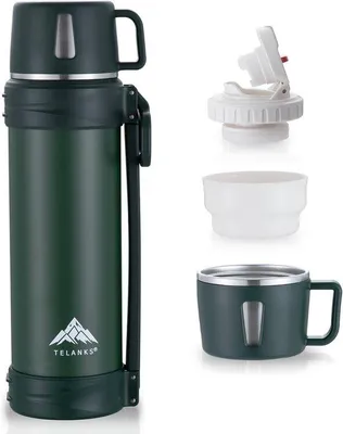 Produktbild von Edelstahl-Thermosflasche 2,5L mit Becher für Camping
