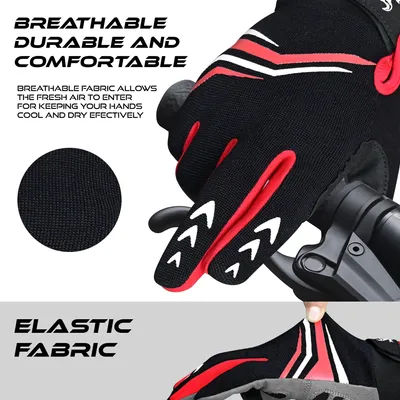 Imagen del producto de Guantes para bicicleta de montaña, con protección completa para los dedos, acolchados, antideslizantes, talla L