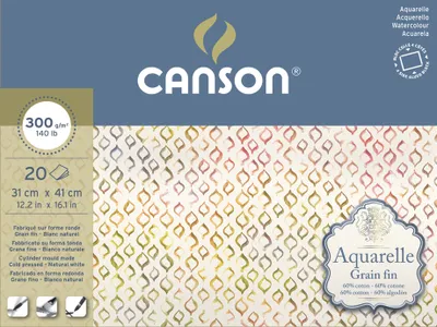 Zdjęcie produktu dla CANSON C400106440 CANSON Podkład akwarelowy Farby akwarelowe, drobnoziarnisty, 310 x 410 mm
