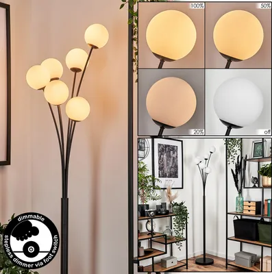 Produktbild von Lerici Stehlampe aus Metall/Glas in Schwarz/Weiß