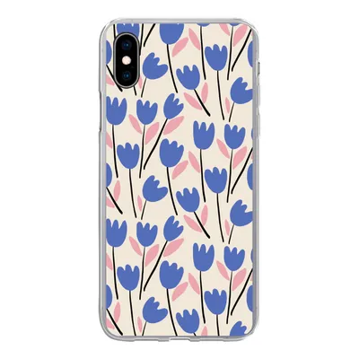 Produktbild von MuchoWow® Handyhülle Schutzhülle Hülle für iPhone Xs Blume - Muster - Tulpe Silikon Softcase Handy Hülle - Handytasche