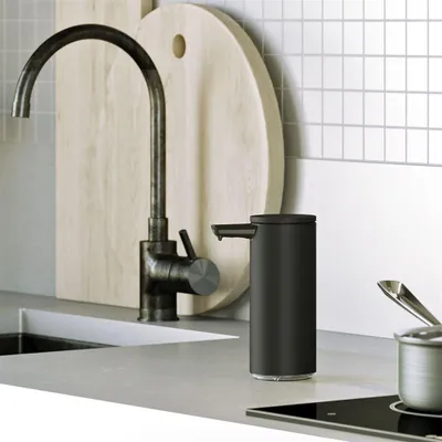 Image de Simplehuman distributeur de savon sans contact, 266 ml, acier mat, noir, rechargeable