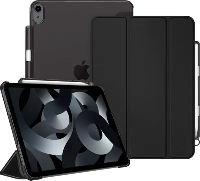 Produktbild von Fintie Hülle für iPad Air 11 Zoll (M4/M3/M2, 2026/2025/2024), iPad Air 5 2022/4 Generation 2020 10.9 Zoll mit Stifthalter, ultradünne leichte Schutzhülle Case mit transparenter Rückseite, Schwarz