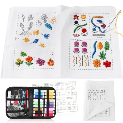 Productafbeelding van Stickset und Anleitungsbuch - Set für Stickanfänger - Handarbeit und Textilgestaltung - Mehrteilig