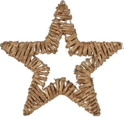 Zdjęcie produktu dla Gwiazda Z Rattanu Zawieszka Złota 20 Cm