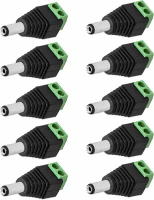 Produktbild von 10x DC Stecker Hohlstecker 2,1 mm Adapter Terminal Block Netzteil Schraubbar