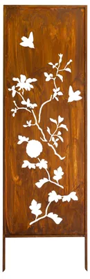 Produktbild von Sichtschutz Metall - 160 cm x 50 cm - Edelrost - Rostoptik Sichtschutz für Garten - Sichtschutzelement - Sichtschutzwand - Gartendekoration Zaun