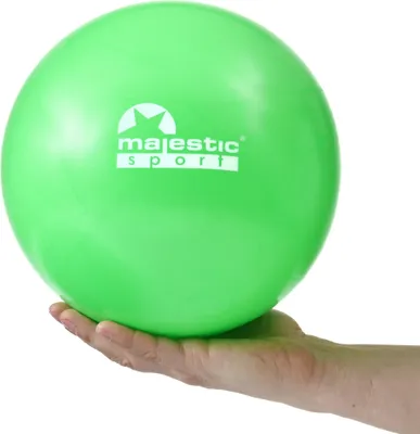 Produktbild von Majestic Sport Mini Gymnastikball, 25cm Soft Pilates Ball, Gymnastikball klein mit aufblasbarem Strohhalm für Yoga, Grün