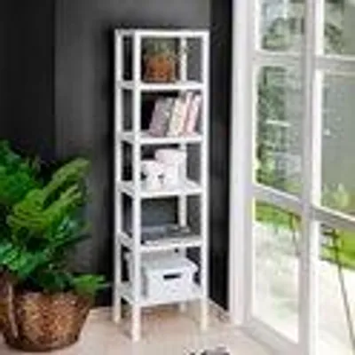 Produktbild von Tobeyz Standregal Badezimmer – Aufbewahrungsregal mit 6 Ebenen – Weiß – 150 cm