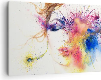 Produktbild von Bild auf Leinwand - Leinwandbild - Frau Abstraktion - 70x50cm - Wand Bild - Wanddeko - Wandbilder - Leinwanddruck - Bilder - Kunstdruck - Wanddekoration - Leinwand bilder - Wandkunst - AA70x50-3849