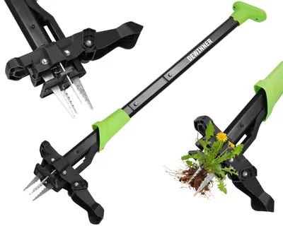 Unkrautstecher mit Pedal, 100 cm, 4 Stahlkrallen, langer Stiel